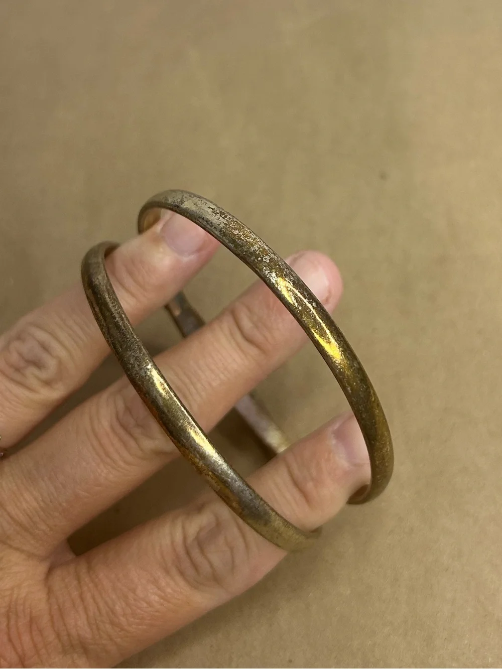 5 for $25🔥Vintage Gold Toned Tarnished Age Finished Bangles Set of 2